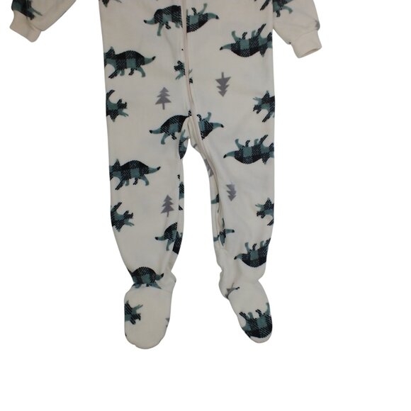 Pekkle Dino Fleece 2-Way Zip Footed Pajamas - Picture 4 of 11
